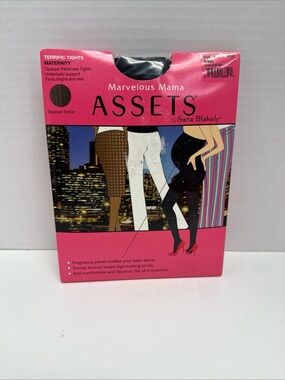 ASSETS by Sara Blakely Black Opaque Maternity Tights Size 1